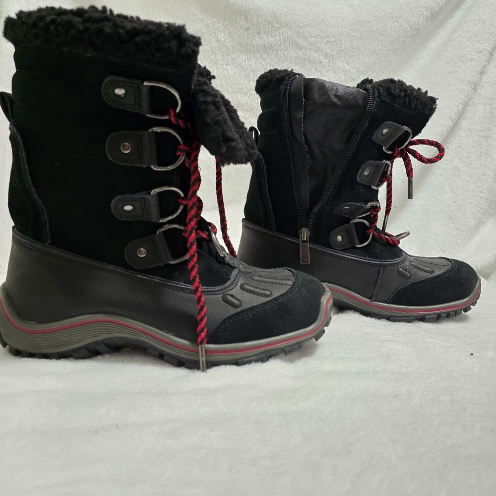 Pajar Black Winter Boots with Red Accents 8.5